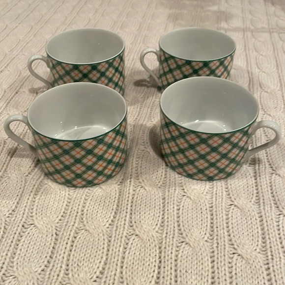 4 Vintage Fitz and Floyd Flat cups. Tattersall pattern 1975 discontinued . - Picture 2 of 7